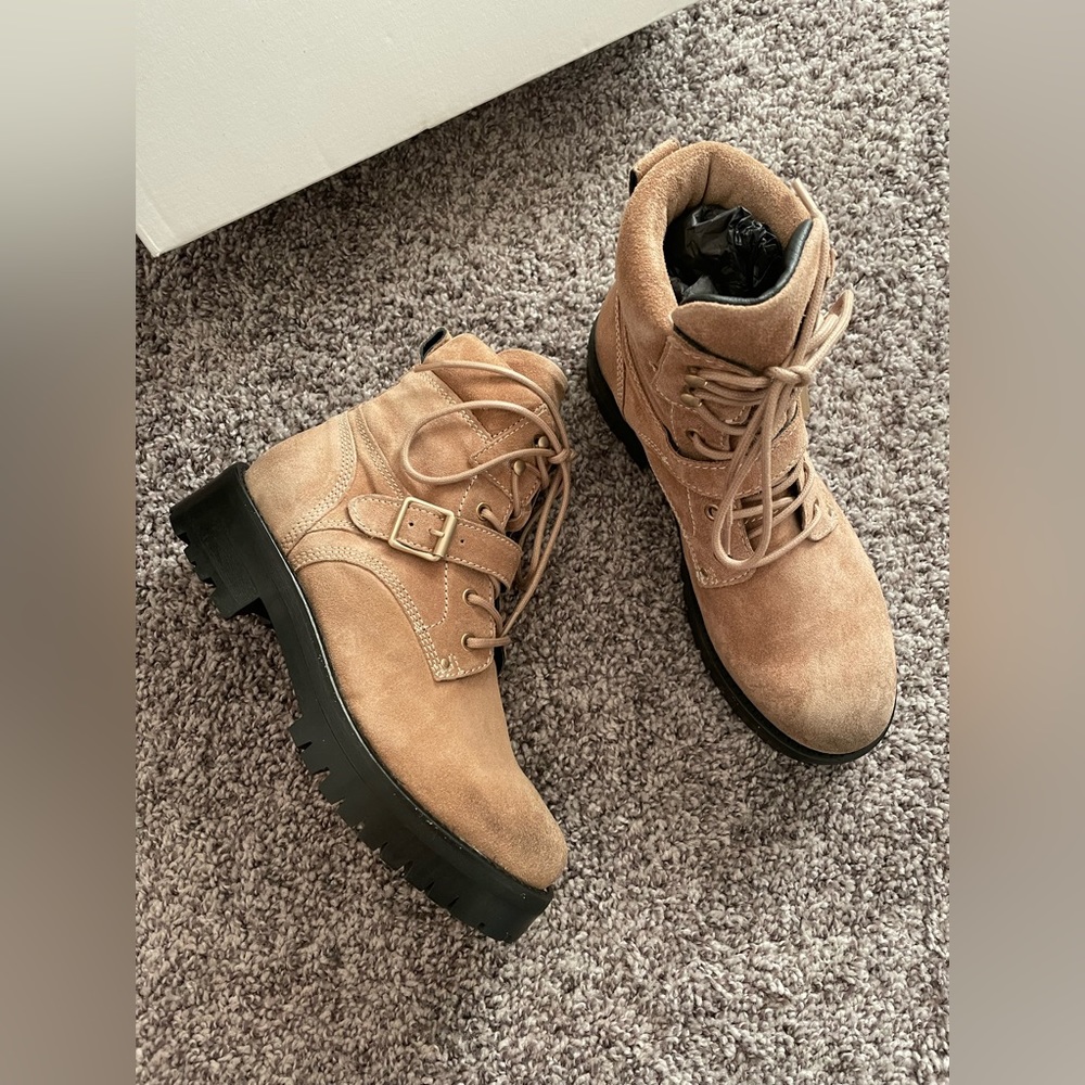 All Saints Paulina Suede Buckle Boot New - Picture 12 of 12